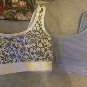 FINAL PRICE- 2 Small Lucky Brand Pull On Bras with Modesty Inserts